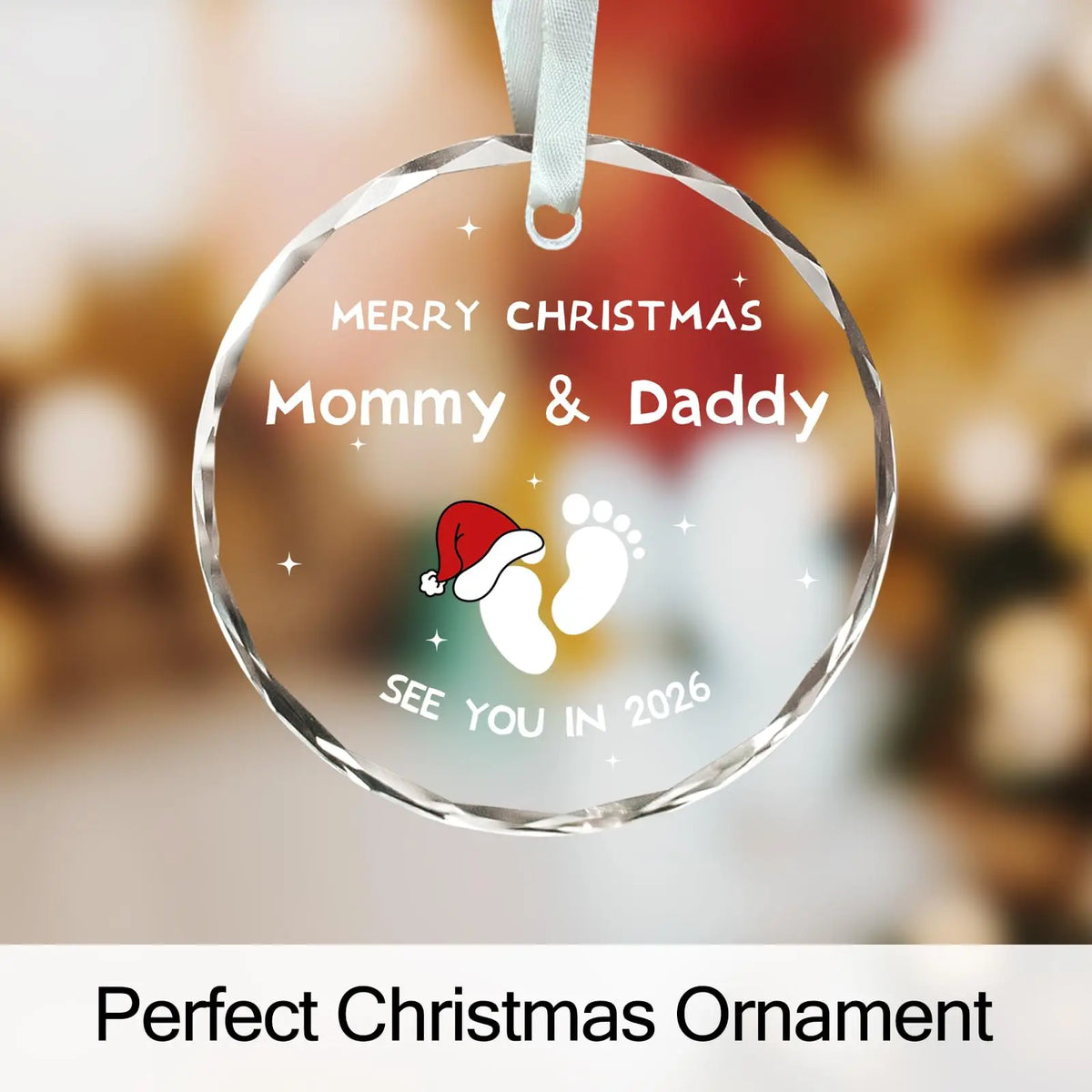 2026 New Year Baby Announcement Ornament, Merry Christmas Mommy and Daddy Christmas Pregnancy Announcement, New Parents Pendant