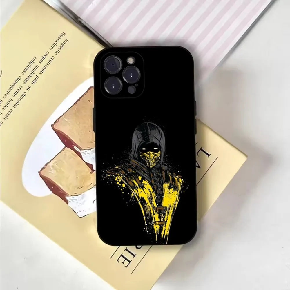Mortal Kombat Phone Case For iPhone 16,15,14,13,12,11,Pro,X,XS,Max,XR,Plus,Mini Soft Black Cover