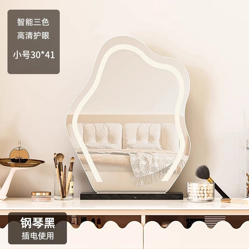 Lights Irregular Decorative Mirrors Jewelry Standing Asymmetrical Bedroom Mirror Floor Aesthetic Espelho Furniture Decoration