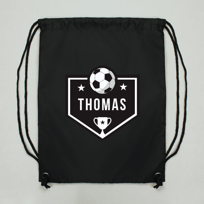 Personalised Football Banner Black Kit Bag