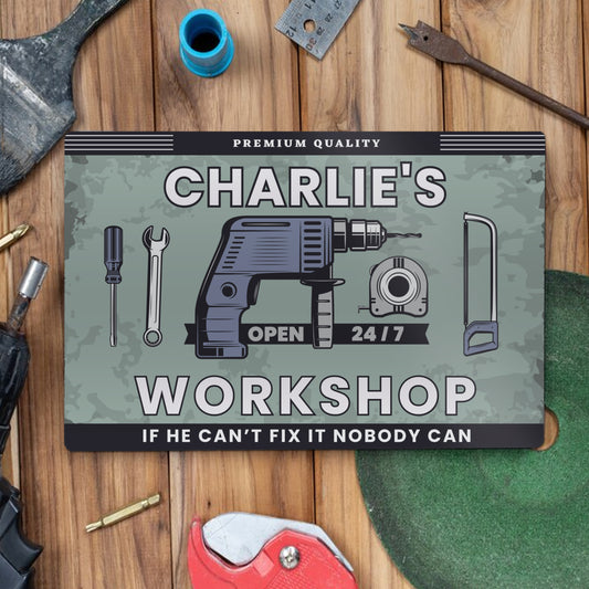 Personalised Workshop Metal Sign
