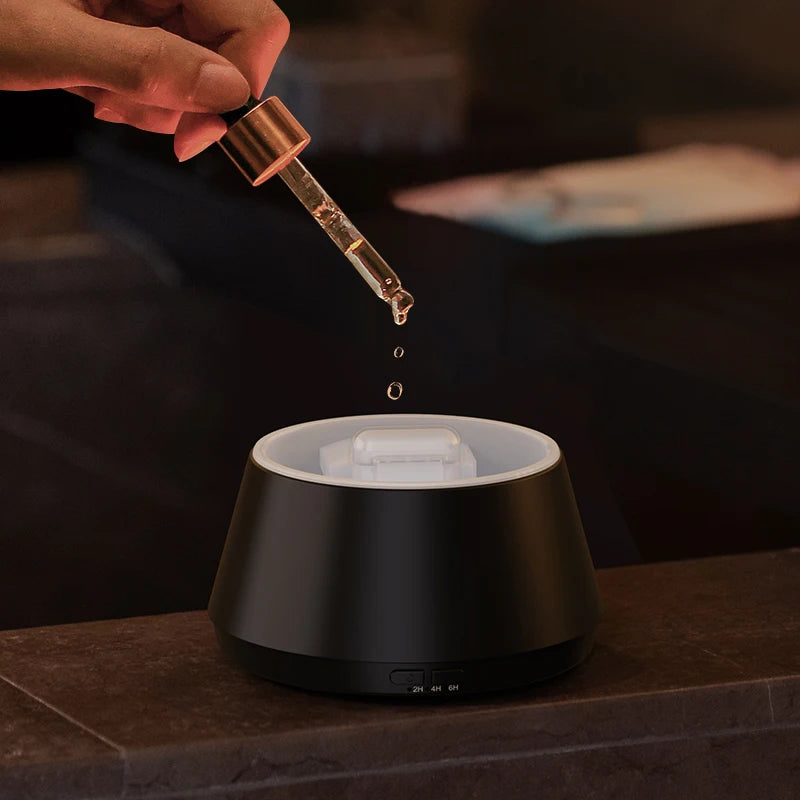 Essential Oil Diffuser Modern Style Aromatherapy Aroma Diffusers with Candle Light Fragrance Ultrasonic Cool Mist Humidifier