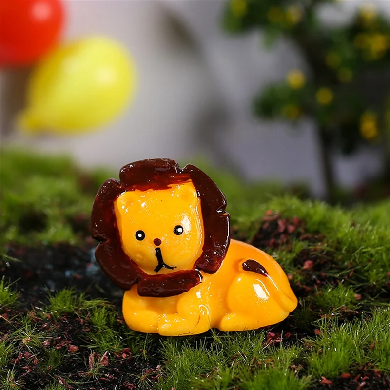 AA81-50PCS Mini Jungle Animals Figurines Resin Tiny Animal Miniatures Wild Animal Miniature Garden Accessories