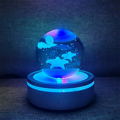 Crystal Ball Night Lights Glowing Planet Galaxy Astronaut 3D RGB Moon Atmosphere Lamp Tabletop Decorations Kid Gifts home decor
