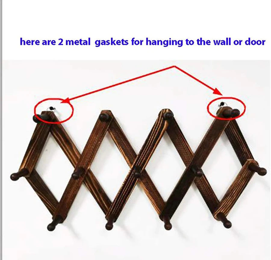 Entrance Porch Hanging Hanger Wall Hanging Clothes Hook Walnut Wood Shelving Wall Hanging Living Room Storage Clothes Shelf