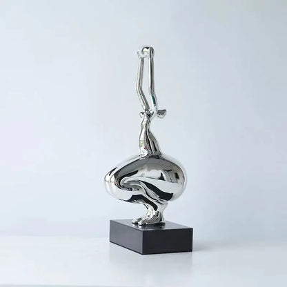Miniature Resin Sculptures Yoga Girl Statue Figurines Modern Abstract Art Sculpture for Room Bedroom Decoration Accessories