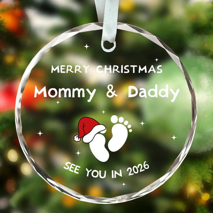 2026 New Year Baby Announcement Ornament, Merry Christmas Mommy and Daddy Christmas Pregnancy Announcement, New Parents Pendant