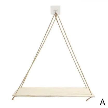 Hanging Shelf Wooden Shelves Bedroom Macrame Ornamental Wall Shelves Childrens Room Floating Swing Shelf Flower Rack Home Decor