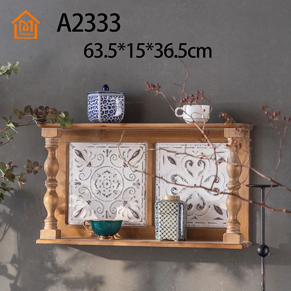 Multi-Function Wall Hanging Shelf Home Decor Furniture Rustic Floating Wooden Shelves For