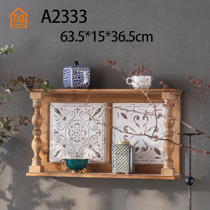 Multi-Function Wall Hanging Shelf Home Decor Furniture Rustic Floating Wooden Shelves For