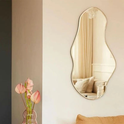 Ornament Modern Mirror Art Irregular Makeup Dorm Creative Mirror Design Aesthetic Cool Espelho Decorativo Home Accessories