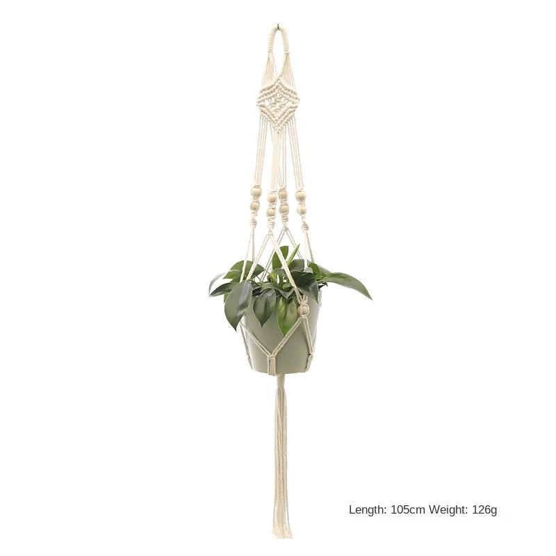 Hanging Plant Handmade Macrame Plant Hanger Flower Pot Planter Hanger Wall Decor Courtyard Garden Hanging Planter Hanging Basket