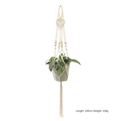 Hanging Plant Handmade Macrame Plant Hanger Flower Pot Planter Hanger Wall Decor Courtyard Garden Hanging Planter Hanging Basket