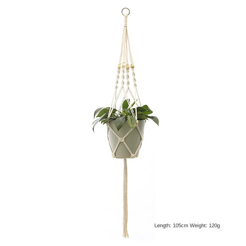Hanging Plant Handmade Macrame Plant Hanger Flower Pot Planter Hanger Wall Decor Courtyard Garden Hanging Planter Hanging Basket