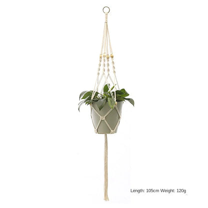 Hanging Plant Handmade Macrame Plant Hanger Flower Pot Planter Hanger Wall Decor Courtyard Garden Hanging Planter Hanging Basket