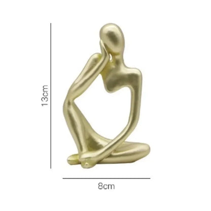 Decorations for Home Living Room Office Mini Thinker Sculpture Ornaments Resin Black Modern Abstract Sculptures Desktop