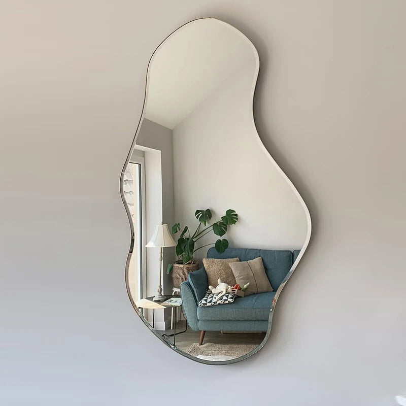 Ornament Modern Mirror Art Irregular Makeup Dorm Creative Mirror Design Aesthetic Cool Espelho Decorativo Home Accessories
