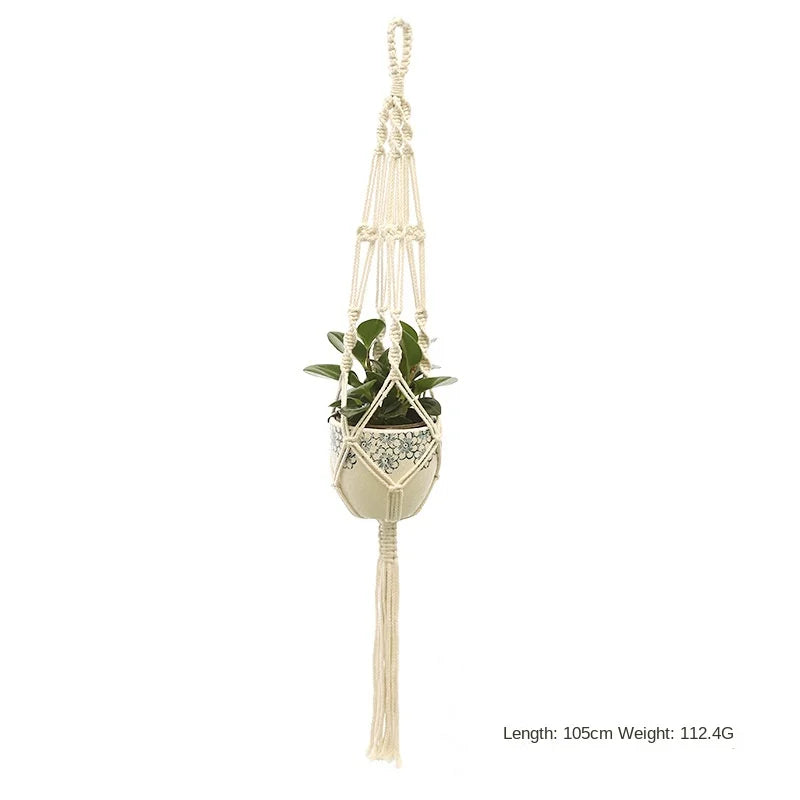 Hanging Plant Handmade Macrame Plant Hanger Flower Pot Planter Hanger Wall Decor Courtyard Garden Hanging Planter Hanging Basket