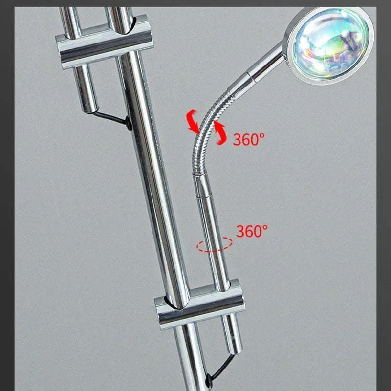 Luxury LED Projection Floor Lamp Nordic Rainbows Standing Lamps Art Bar Bedroom Bedside Floor Lights Home Decora Dropshipping