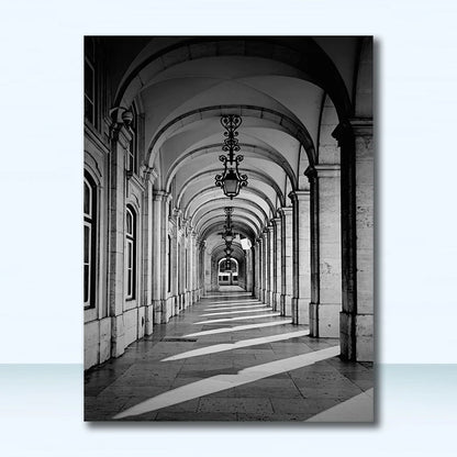 Wall Art S Prints Wall Pictures For Living Room Scandinavian Nordic Black And White Building Canvas Painting Girl