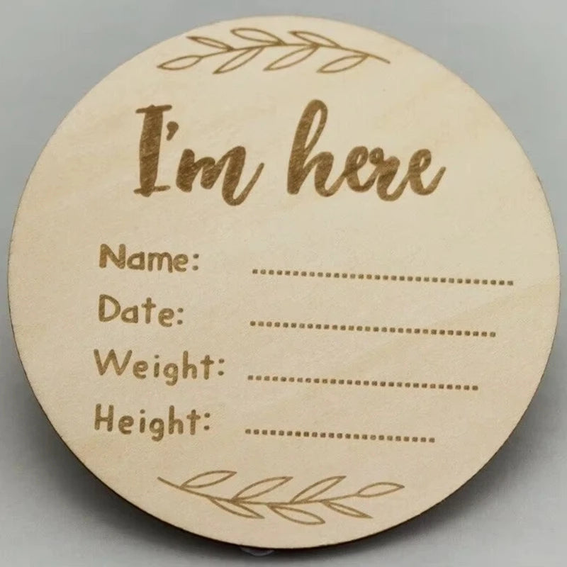 Hello World Wooden Baby Token Milestone St Newborn Monthly Growth Recording Cards Baby Birth Commemorative Cards Photography Pro
