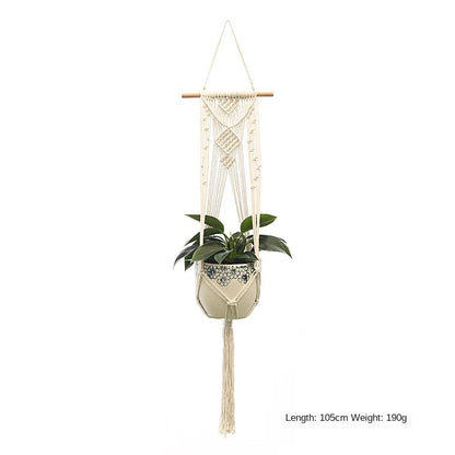 Hanging Plant Handmade Macrame Plant Hanger Flower Pot Planter Hanger Wall Decor Courtyard Garden Hanging Planter Hanging Basket