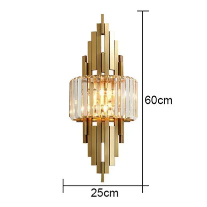 Crystal light luxury bedroom wall lamps  Nordic modern and simple background wall lighting fixtures