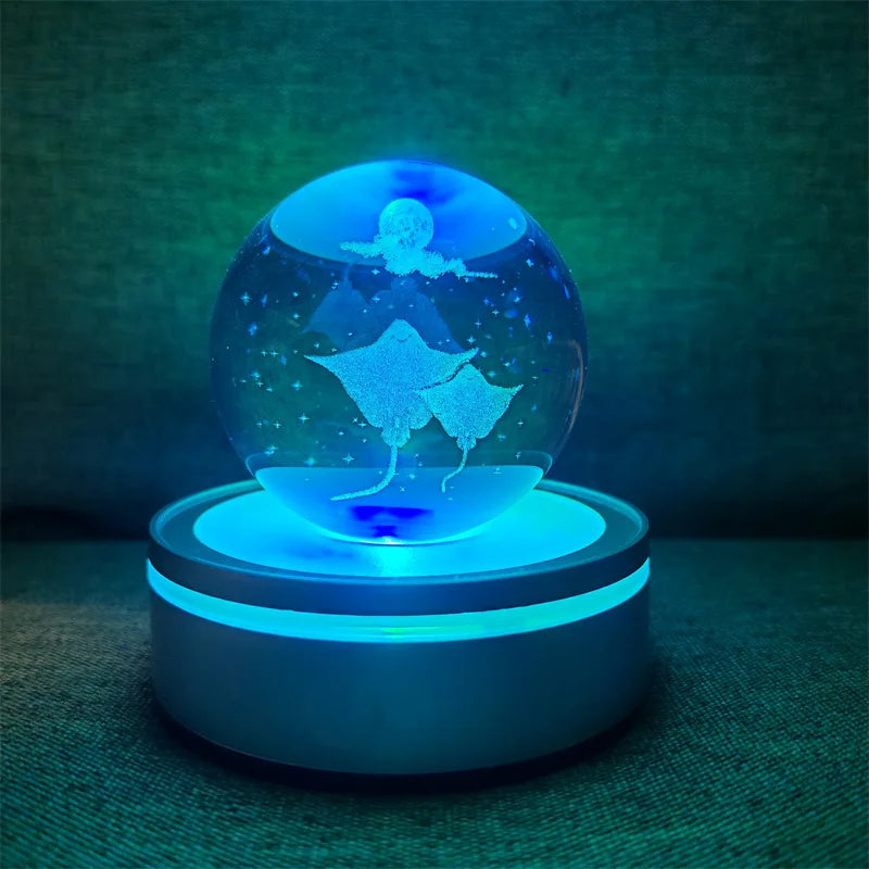 Crystal Ball Night Lights Glowing Planet Galaxy Astronaut 3D RGB Moon Atmosphere Lamp Tabletop Decorations Kid Gifts home decor
