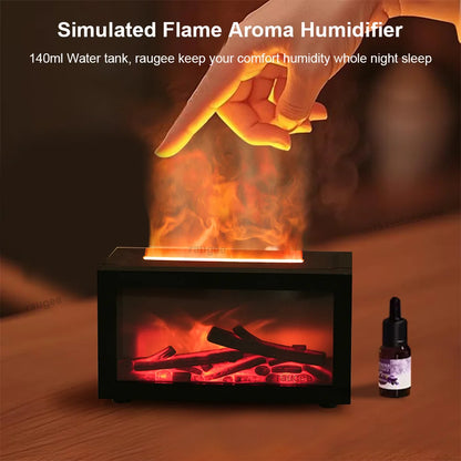 Aroma Humidifier Essential Oil Diffuser Air Humidifier Aromatherapy Fragrance Diffuser Mini Home Flame Humidifier with LED Night