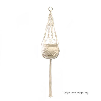 Hanging Plant Handmade Macrame Plant Hanger Flower Pot Planter Hanger Wall Decor Courtyard Garden Hanging Planter Hanging Basket