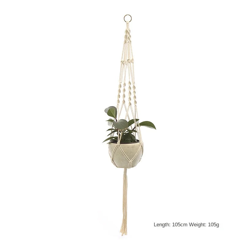Hanging Plant Handmade Macrame Plant Hanger Flower Pot Planter Hanger Wall Decor Courtyard Garden Hanging Planter Hanging Basket