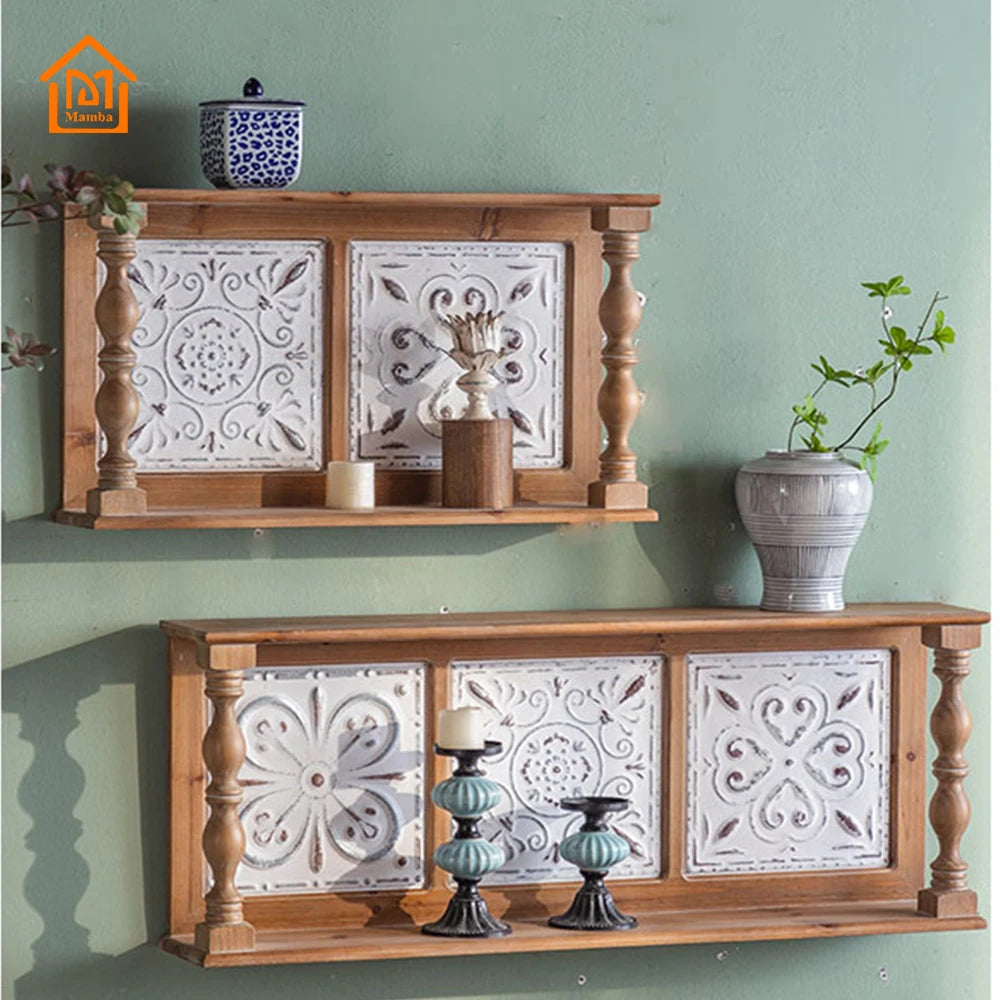Multi-Function Wall Hanging Shelf Home Decor Furniture Rustic Floating Wooden Shelves For