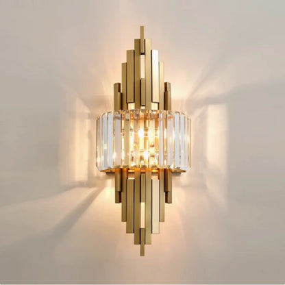 Crystal light luxury bedroom wall lamps  Nordic modern and simple background wall lighting fixtures
