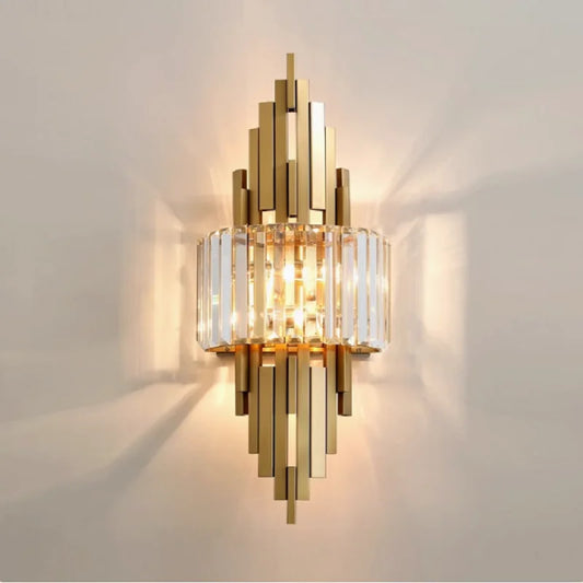 Crystal light luxury bedroom wall lamps  Nordic modern and simple background wall lighting fixtures
