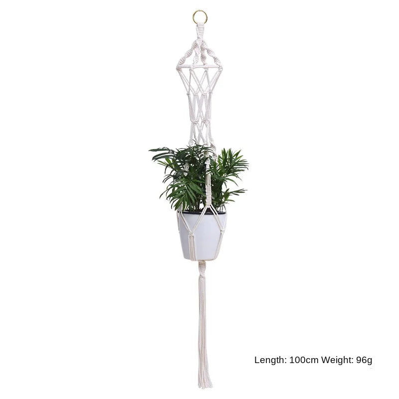 Hanging Plant Handmade Macrame Plant Hanger Flower Pot Planter Hanger Wall Decor Courtyard Garden Hanging Planter Hanging Basket