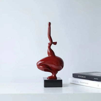 Miniature Resin Sculptures Yoga Girl Statue Figurines Modern Abstract Art Sculpture for Room Bedroom Decoration Accessories