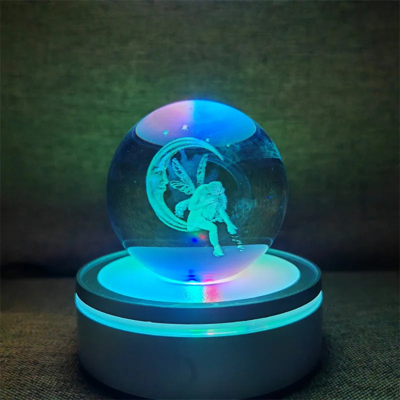 Crystal Ball Night Lights Glowing Planet Galaxy Astronaut 3D RGB Moon Atmosphere Lamp Tabletop Decorations Kid Gifts home decor