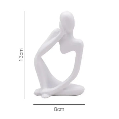 Decorations for Home Living Room Office Mini Thinker Sculpture Ornaments Resin Black Modern Abstract Sculptures Desktop