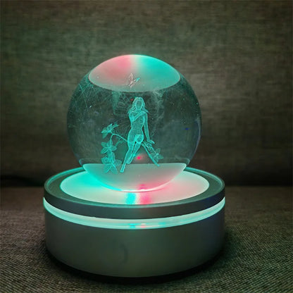 Crystal Ball Night Lights Glowing Planet Galaxy Astronaut 3D RGB Moon Atmosphere Lamp Tabletop Decorations Kid Gifts home decor