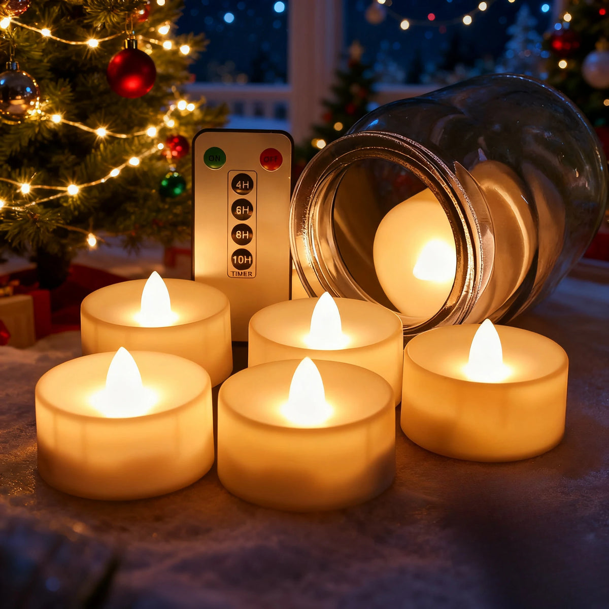 Flameless Led Tea Lights with Remote Flickering Battery 53X38MM LED Candles Electric Candle for Christmas Wedding Tea Lighting