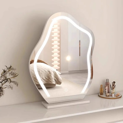 Lights Irregular Decorative Mirrors Jewelry Standing Asymmetrical Bedroom Mirror Floor Aesthetic Espelho Furniture Decoration