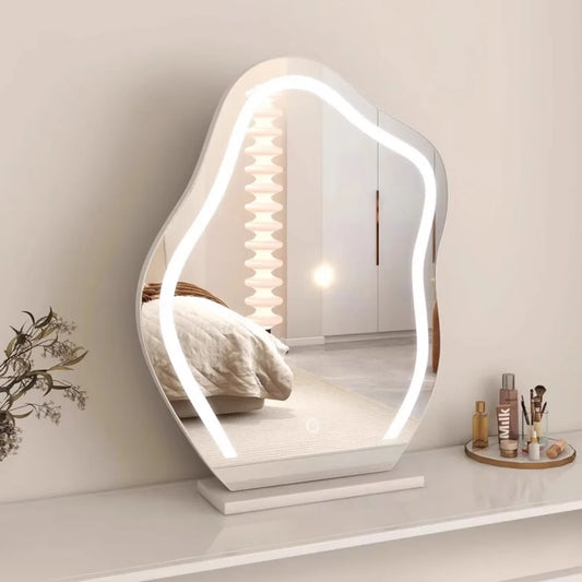 Lights Irregular Decorative Mirrors Jewelry Standing Asymmetrical Bedroom Mirror Floor Aesthetic Espelho Furniture Decoration