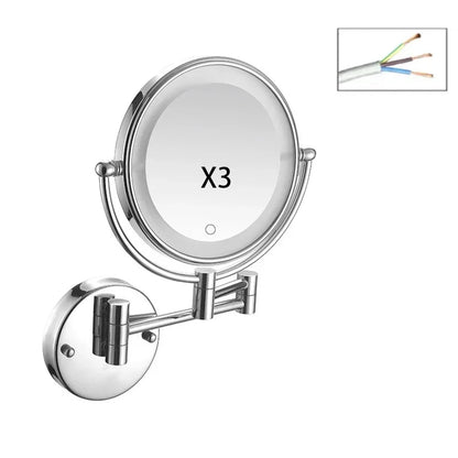 Decorative Mirrors Bathroom 8-inch Folding Rotating Telescopic Makeup Mirror Wall Hanging Double-sided Magnifying Beauty Mirrors