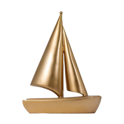 Modern Simple Office Desk Ornament Sailing Golden Study Decoration Decorative Home Accessories Luxury Home Decoration Articles