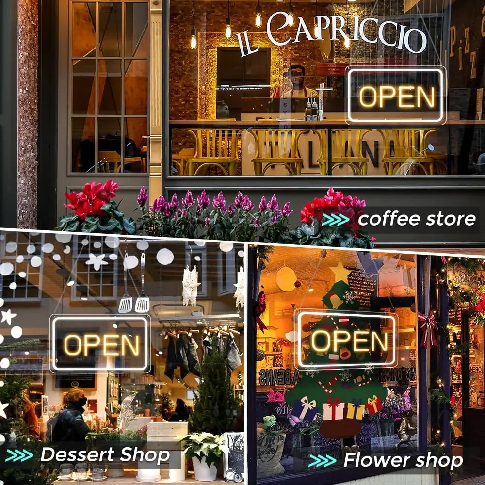 LED Open Sign for Business  Neon Lights for Party Bar Salon Stores Shop Hotel Club Coffee Wall Decor Neon Light Sign