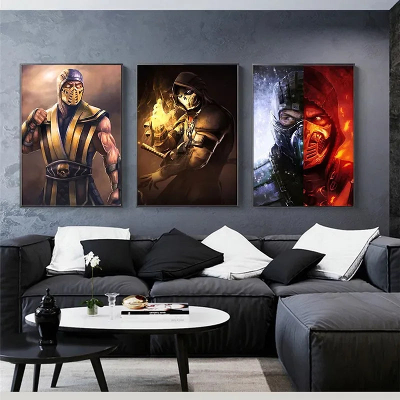 Mortal Kombats Game, Print Art Canvas Poster For Living Room Decor, Home Wall Picture