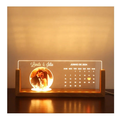 Popular Hot sell Dropshipping Gift Christmas Gift U-shaped Stand USB Acrylic Night Light UV Printed Couple's Name Picture Decora
