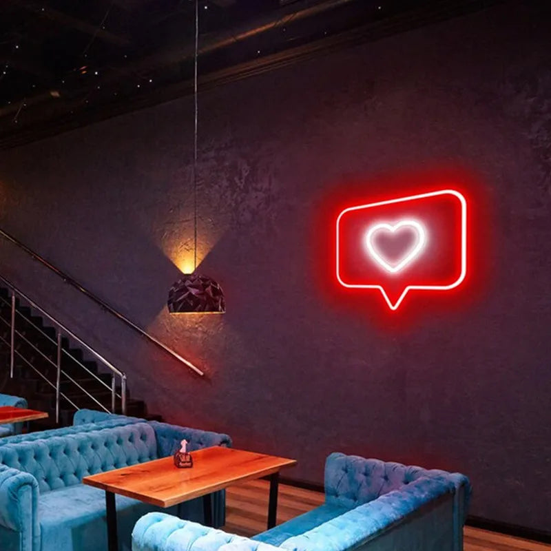 LED Neon Sign Like Ins Heart USB Neon Light for Wall Bedroom Home Photo Studio Decoration Neon Gift Lamp