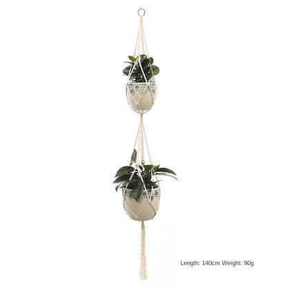 Hanging Plant Handmade Macrame Plant Hanger Flower Pot Planter Hanger Wall Decor Courtyard Garden Hanging Planter Hanging Basket