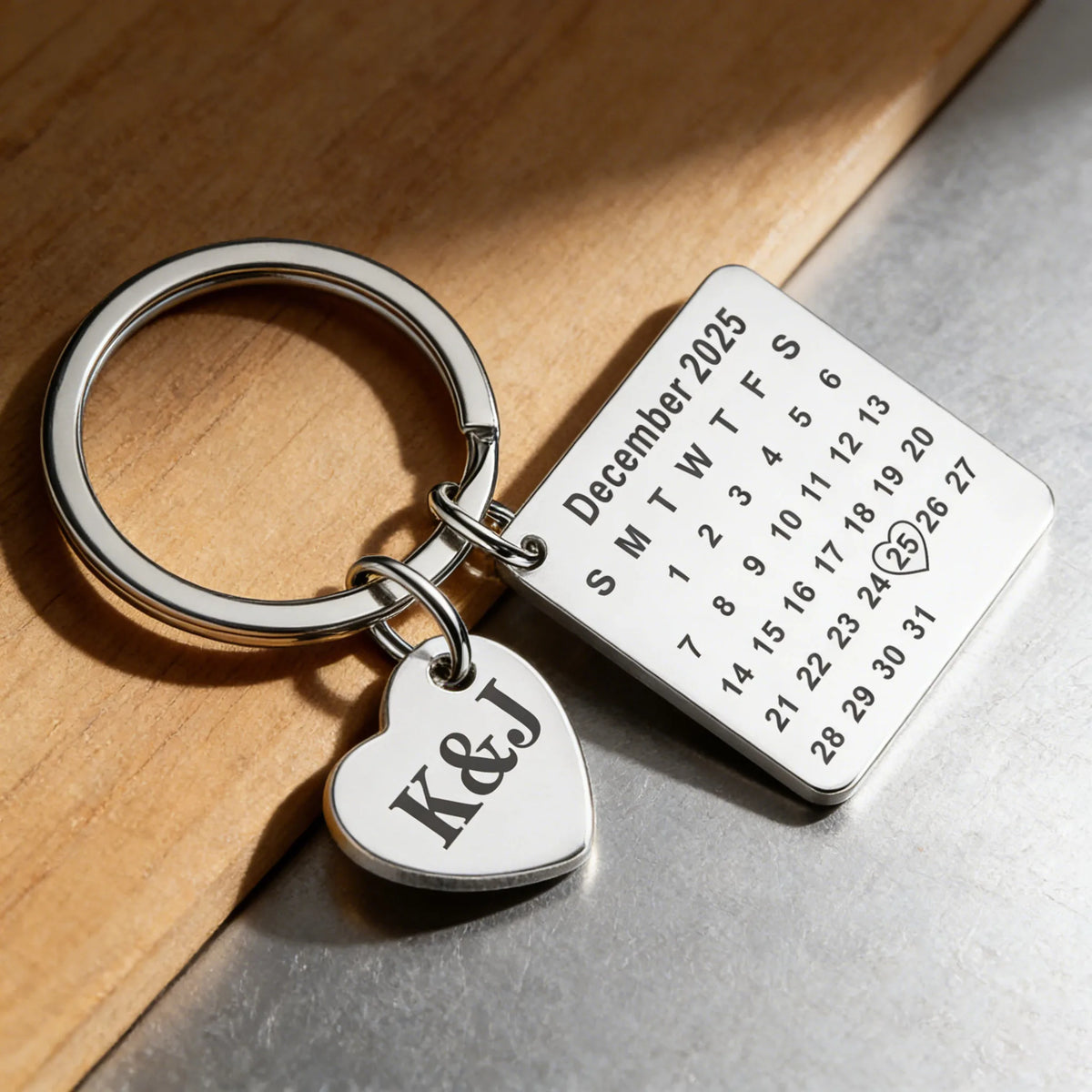 1Pc Customized Date Name Stainless Steel Keychain Couple Wedding Anniversary Romantic Birthday Gift Valentine's Day Good Friends